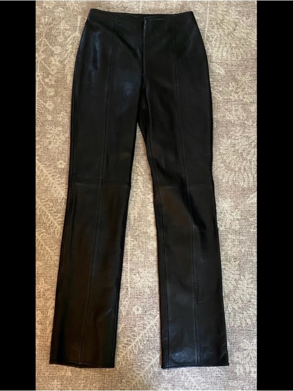Vintage Cache Women’s Black 100% Leather Pants Size 2 Y2K Moto Biker